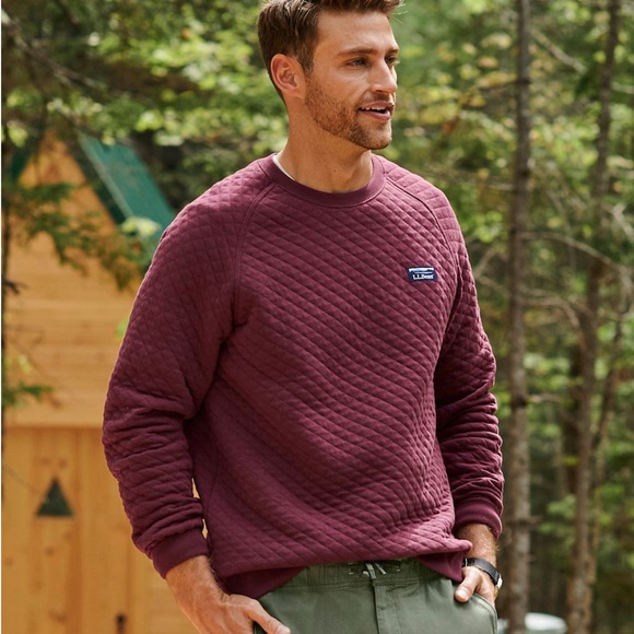 NWT L.L. Bean Men’s Quilted Sweatshirt - Men’s Large Tall - Picture 2 of 5